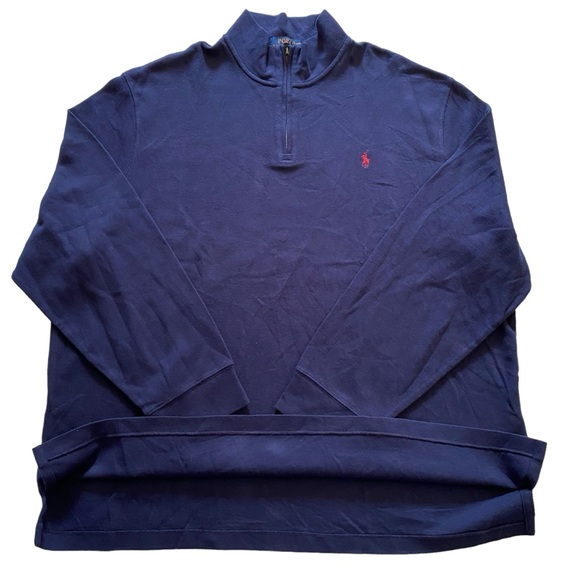 NWT Polo Ralph Lauren Classic Estate-Rib Quarter-Zip Pullover Men Size XXL Navy - Picture 14 of 15